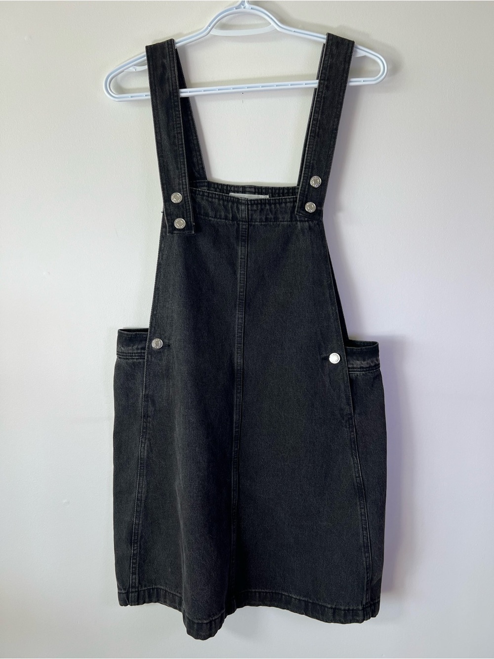 Mango MNG Women’s Medium Denim Black Denim Overall Dress